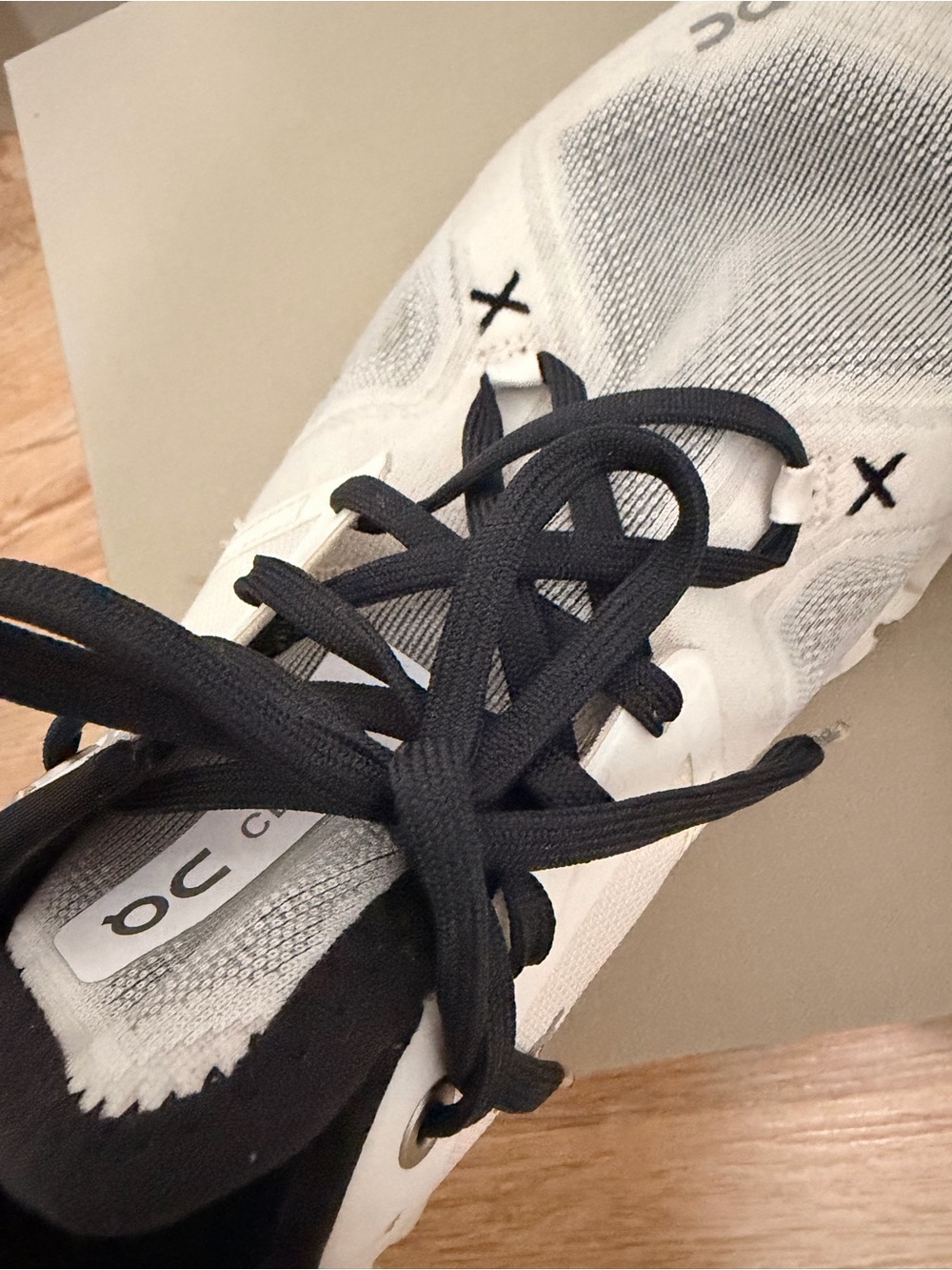 White and Black Cloudnova Sneakers - Picture 5 of 6